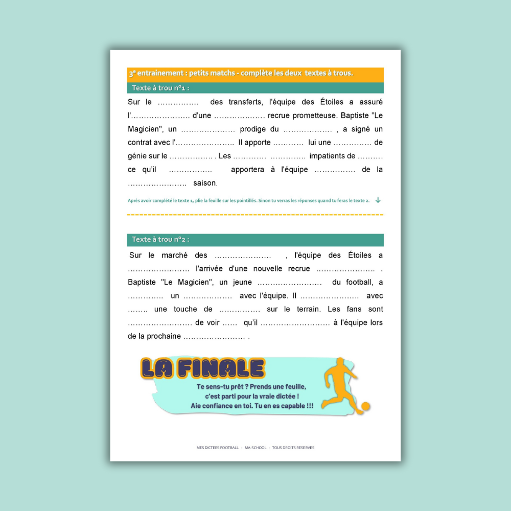 Mini cahier les 10 dictées de l'entraineur – Image 4