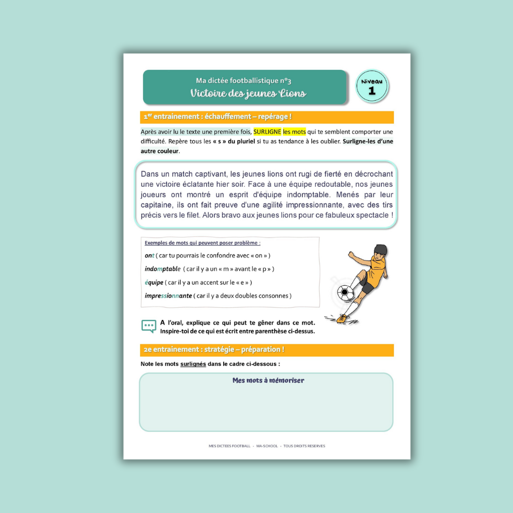 Mini cahier les 10 dictées de l'entraineur – Image 5