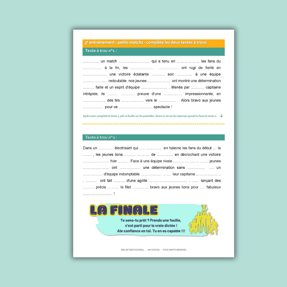 Mini cahier les 10 dictées de l'entraineur – Image 2
